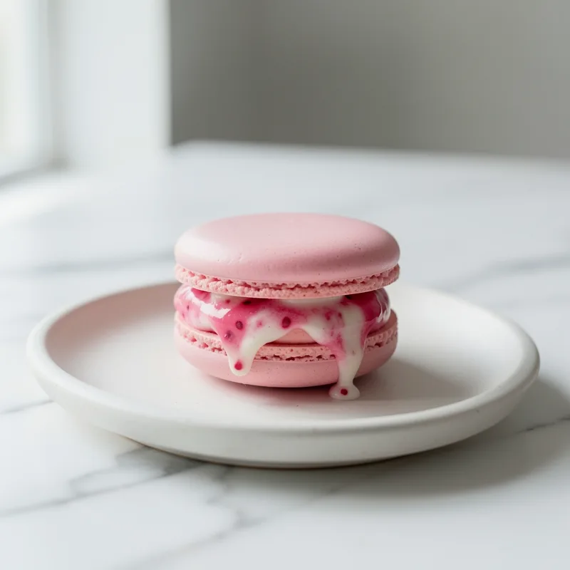 Recette macaron Ispahan : coques roses, ganache litchi-framboise et rose en 8 étapes
